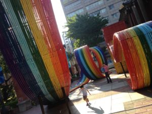 an outdoor art instillation at Taipei's MOCA