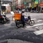 Moto stack. Traffic in Taiwan with a sample of how people modify two wheelers to carry things.