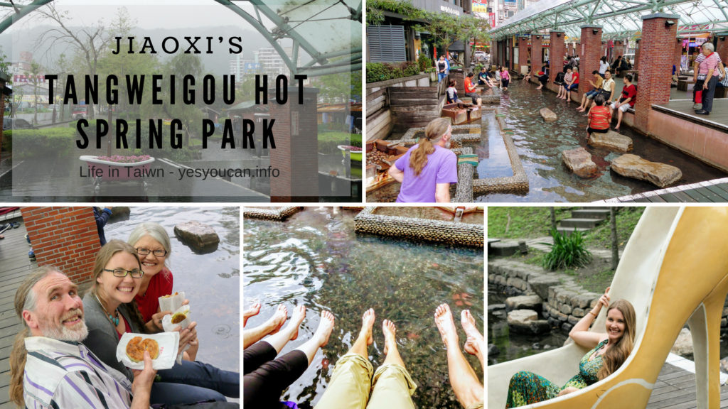 The hot springs village of Jiaoxi is one of our favorite getaways from Taipei. Here's the details on what do, where to go (for the best fish pedicure and family style hotsprings), and how to get there! Tangweigou hot spring park is a great place to start!